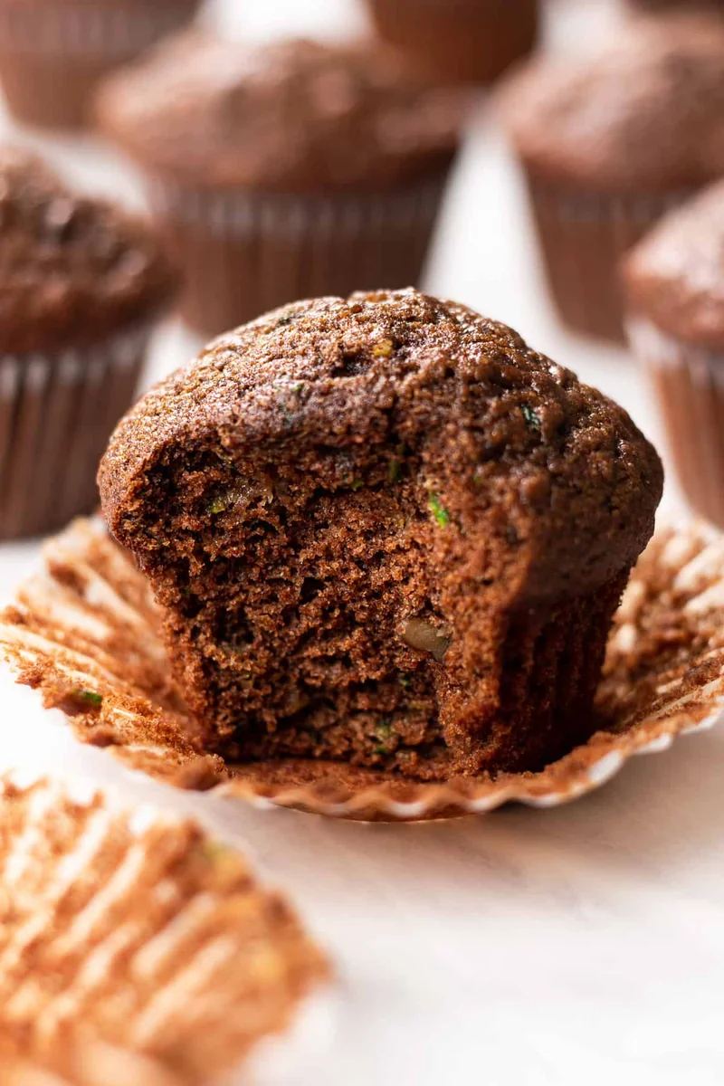 Healthy Chocolate Zucchini Muffins