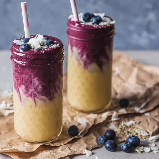 Batido de mango y arándanos