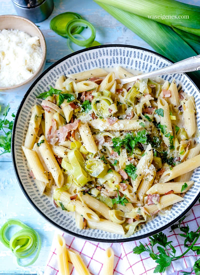 Cremige Schinken-Lauch-Pasta – schnell & einfach
