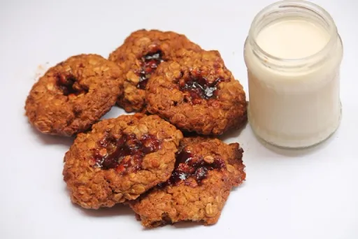Oatmeal Jammies Recipe | Oats Jam Cookies Recipe