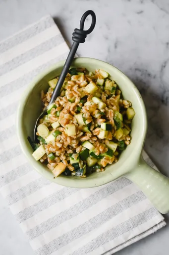 Herbed Farro Salad with Apples & Zucchini