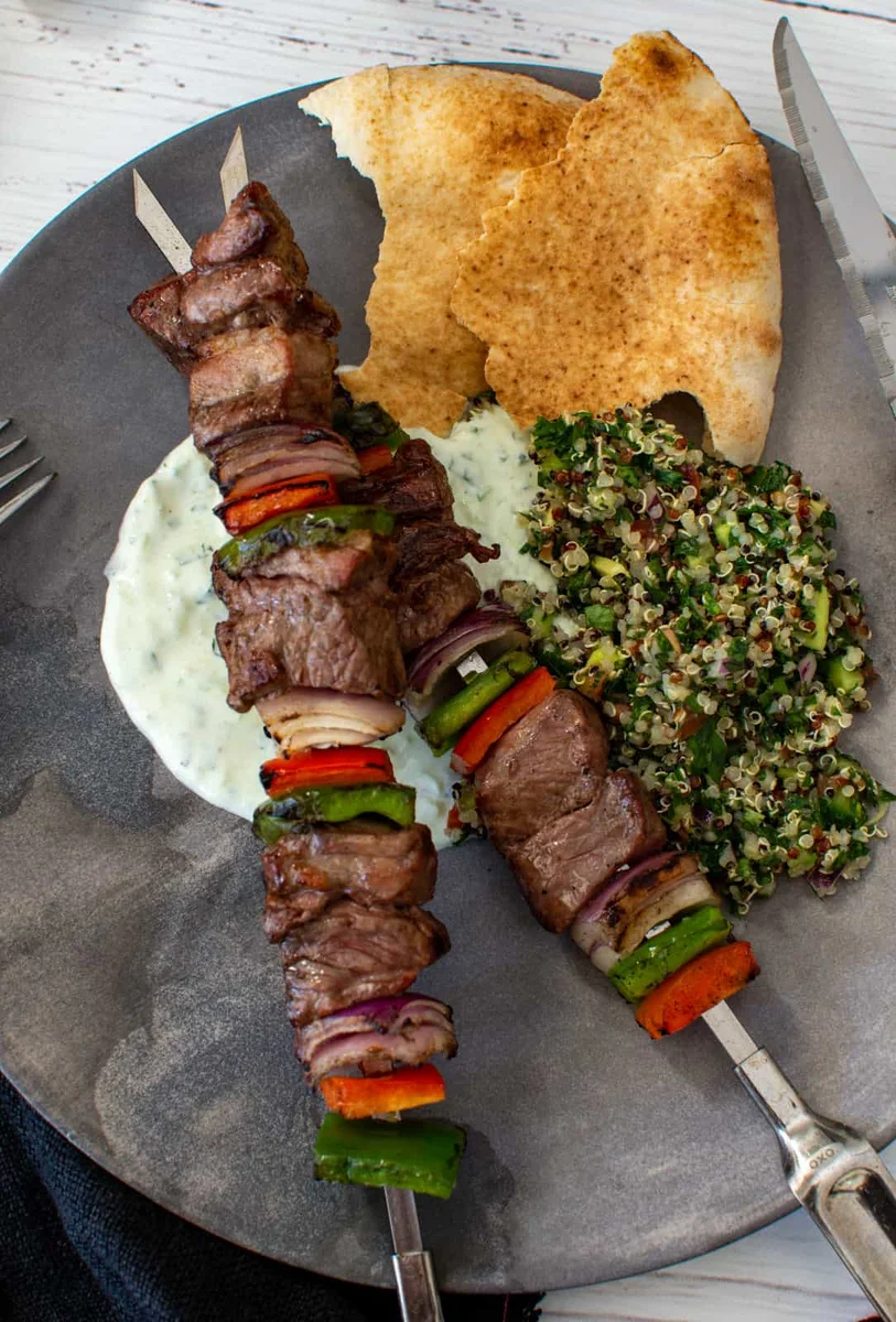 Grilled Lamb Kebabs & Tabbouleh