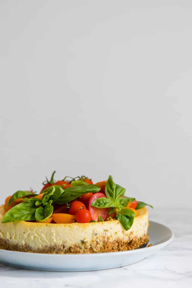 Tomato & Basil Savoury Cheesecake