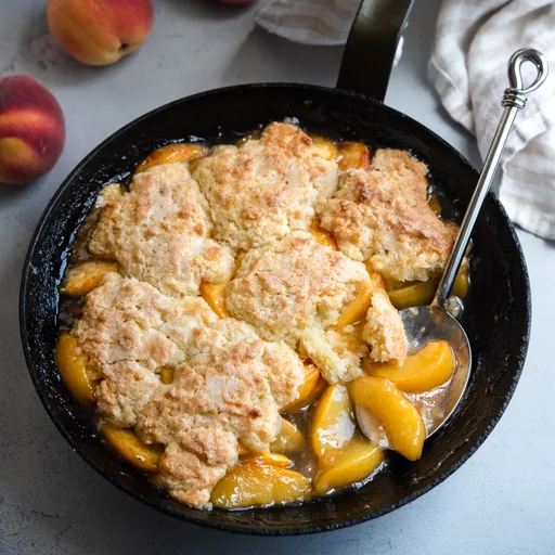 Old Fashioned Peach Cobbler (Fresh Peaches & Biscuit Top)