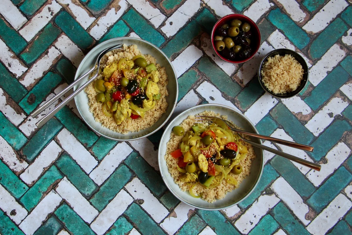 Tajine de pavo con aceitunas