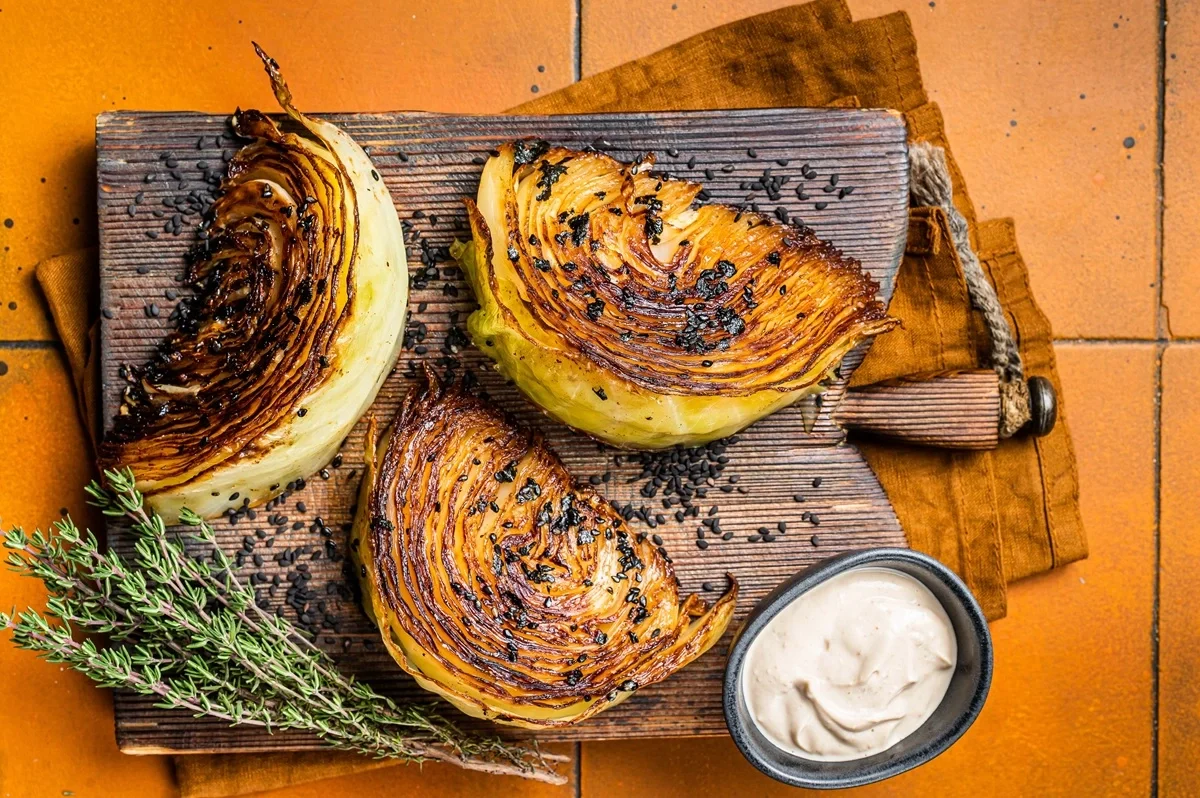 Receta de repollo rostizado con vinagreta