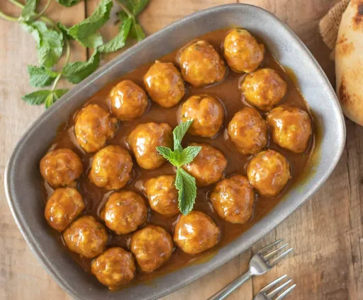 Mini Indian Meatballs with Curry Coconut Sauce