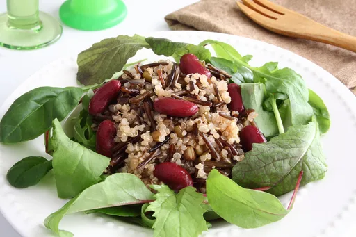 Anise-scented Wild Rice & Quinoa Salad With Kidney Beans, Mesclun & A Tangy Orange Dressing