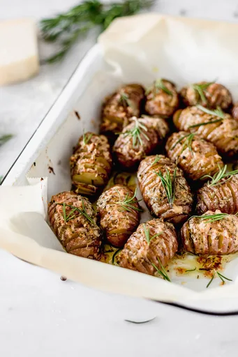 Parmesan and Rosemary Hasselback New Potatoes