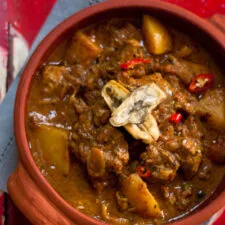 Jamaican Goat Curry with Baked Bananas