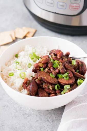 Alubias rojas con arroz en Instant Pot