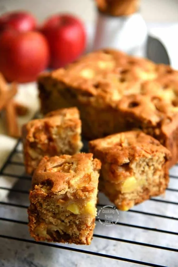 Eggless Apple Butterscotch Cake