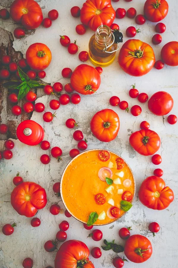 Gaspacho ou gazpacho, soupe de tomate froide espagnole