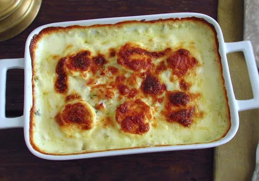 Bacalao al horno con huevo y bechamel
