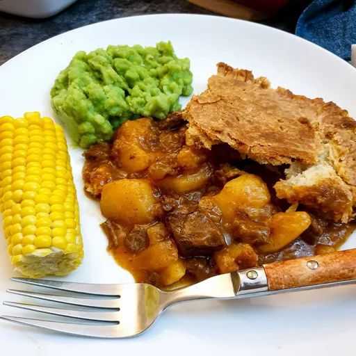 Traditional meat and potato pie