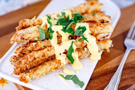 Spargel aus der Heißluftfritteuse mit Parmesan Kruste