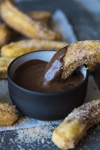 Churros with Dark Chocolate Sauce