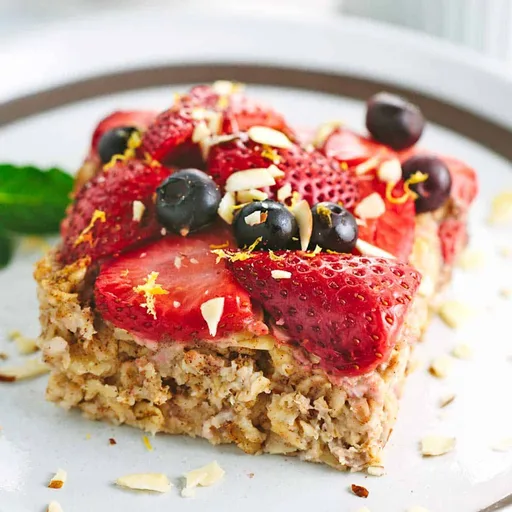 Baked Oatmeal with Berry Topping