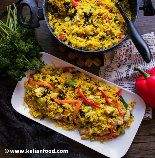 Recette facile fried Rice au poulet version nigerian
