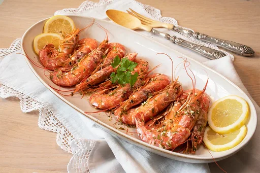 Gambones o langostinos con ajo y perejil en AIRFRYER. 15 minutos