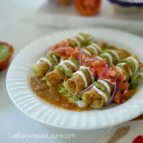 Flautas de pollo en air fryer