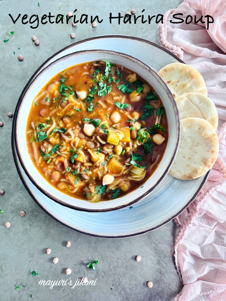 VEGETARIAN HARIRA SOUP |MOROCCAN VEGETABLE SOUP