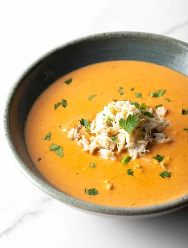 Sopa de crema de cangrejo