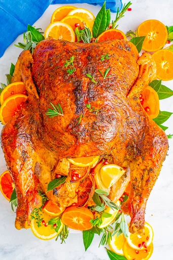 Pavo jugoso asado al horno