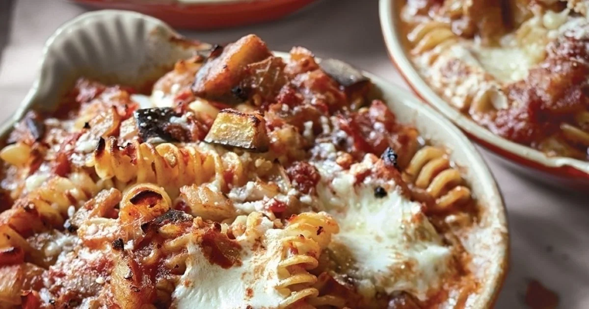 Baked Pasta with Tomatoes & Eggplant | Recipes
