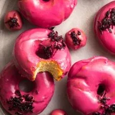 Yeast Doughnuts with Hibiscus Glaze