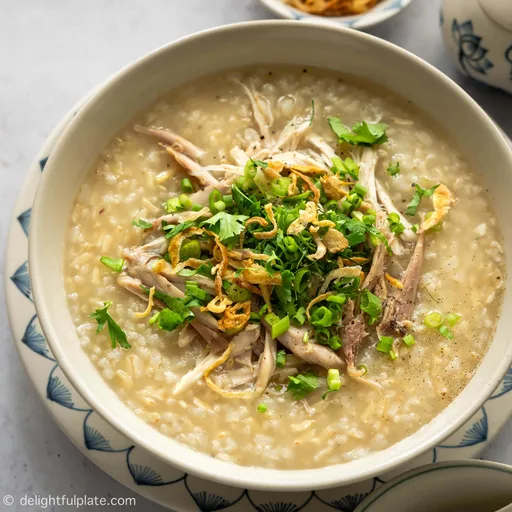 Pressure Cooker Chicken Congee with Brown Rice