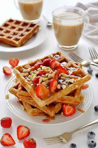 Peanut Butter And Jam Waffles