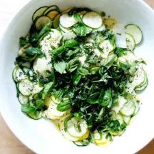 Raw Summer Squash Salad with Lemon, Pecorino & Herbs
