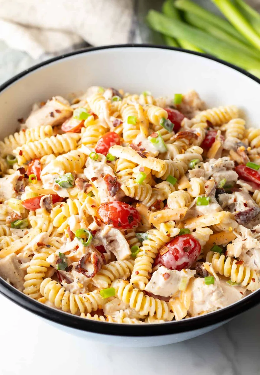 Chicken Bacon Ranch Pasta Salad
