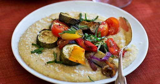 Ratatouille asada con polenta