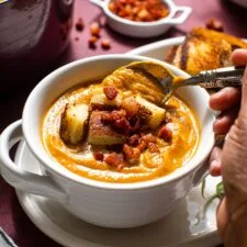 Roasted Sweet Potato Soup (So Cozy!)