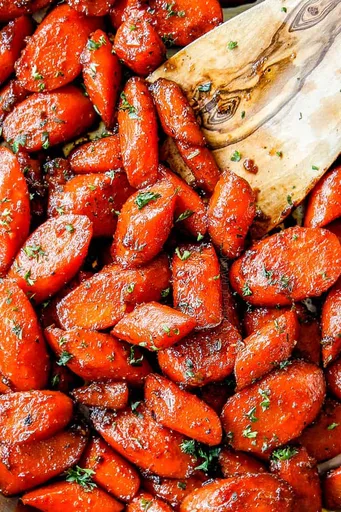 Zanahorias glaseadas con azúcar moreno y sirope de arce