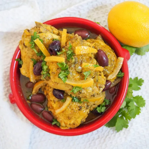 Chicken tagine with preserved lemons and olives
