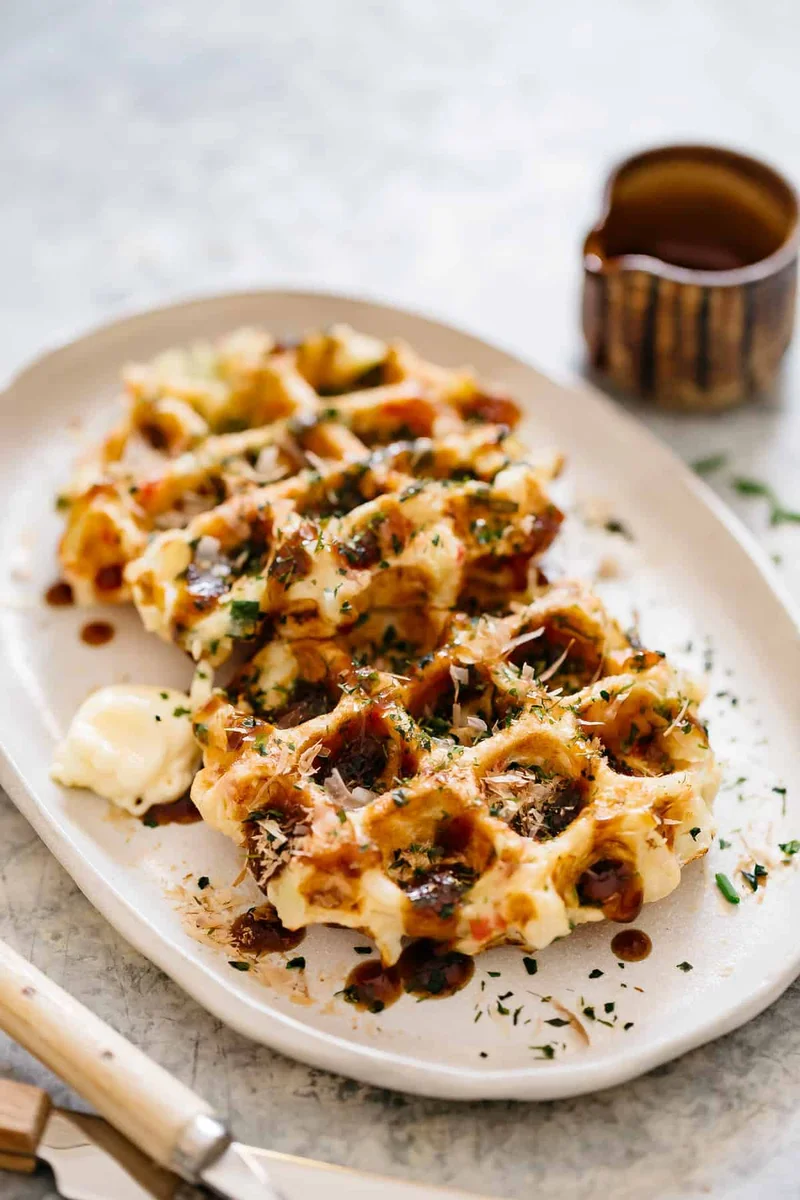 Okonomiyaki Savory Waffles お好み焼きワッフル