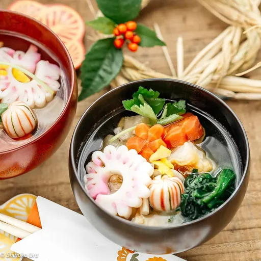 Ozoni - Miso Soup with Mochi Rice Cake お雑煮