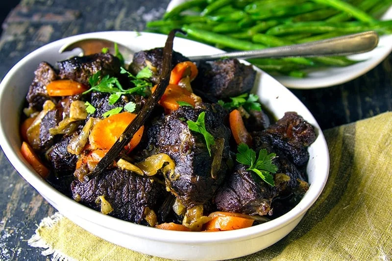 Beef Cheeks Slow Cooked With Port & Vanilla