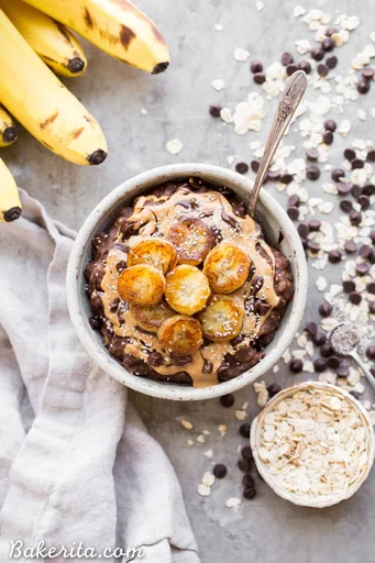 Gachas de Avena con Chocolate y Plátano