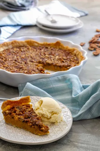 Pumpkin Pecan Pie