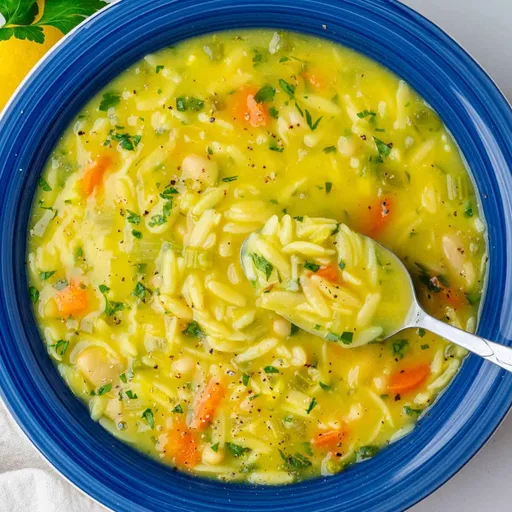 Lemon Orzo Soup (Vegetarian - Ready in 20 Minutes)