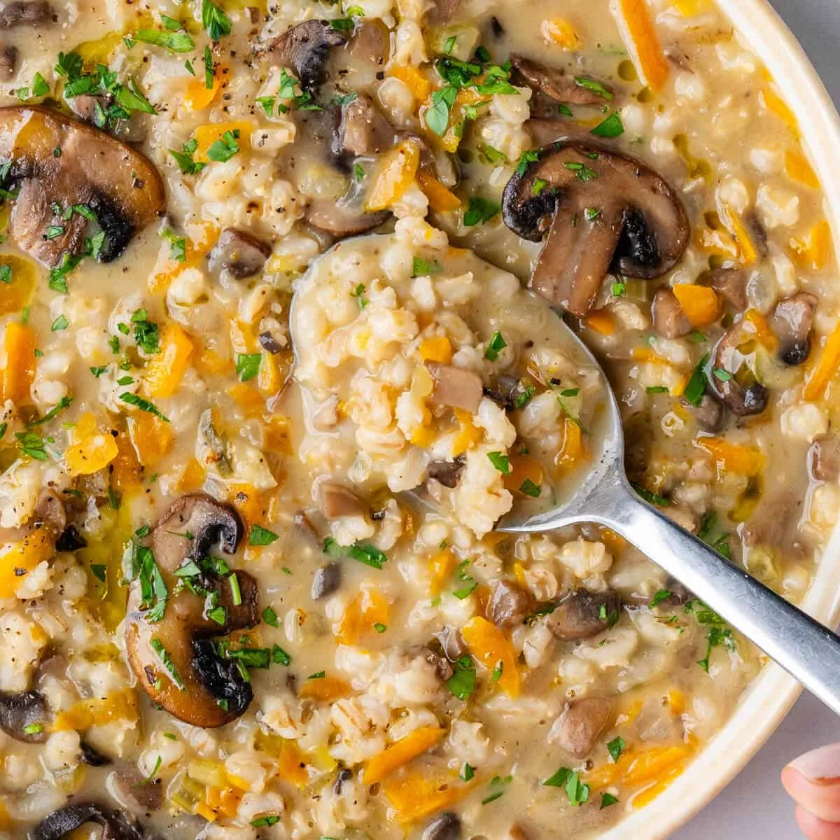 Mushroom Barley Soup (Creamy and Nutritious)