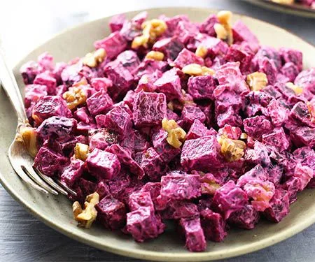 Russian Beet Salad with Walnuts and Prunes