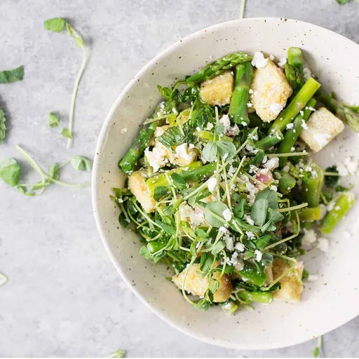 Spring Panzanella Salad with Asparagus