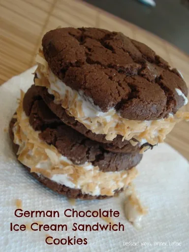 German Chocolate Ice Cream Sandwich Cookies