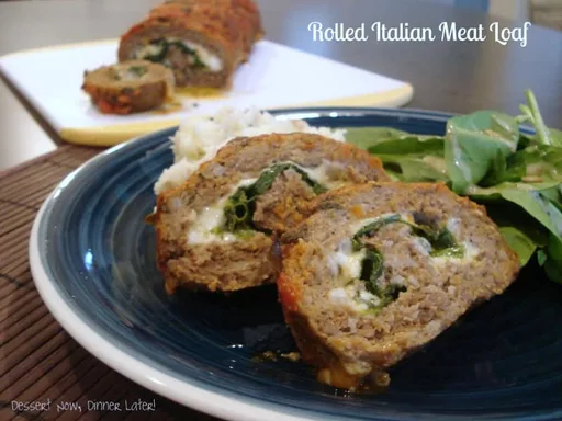 Rollo de carne italiano relleno