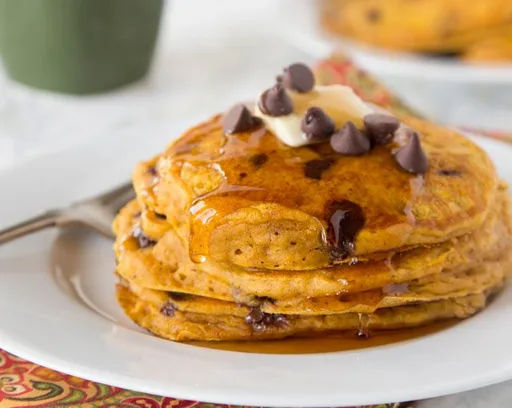 Pumpkin Chocolate Chip Pancakes